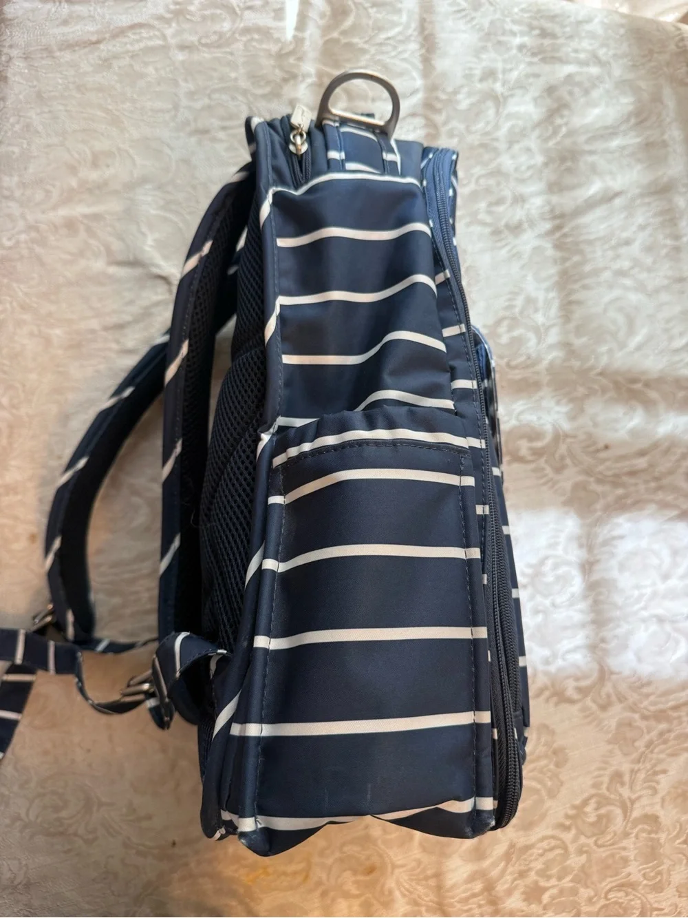 jujube Navy Striped Diaper Bag Backpack GUC